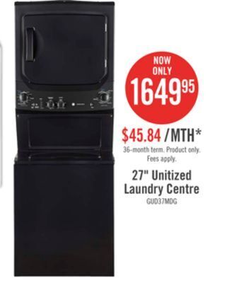 The Brick Ge unitized spacemaker washer and electric dryer combination gud37esmmdg offer