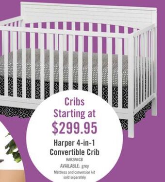 The Brick Harper 4-in-1 convertible crib - snow white offer