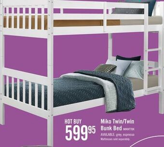The Brick Miko twin open panel bunk bed white offer