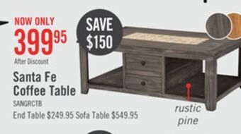 The Brick Santa fe rusticos solid pine coffee table with marble inset grey offer