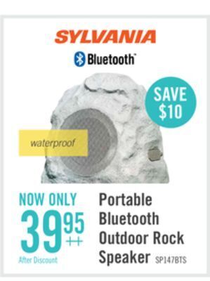 The Brick Sylvania sp147 portable bluetooth outdoor rock speaker offer
