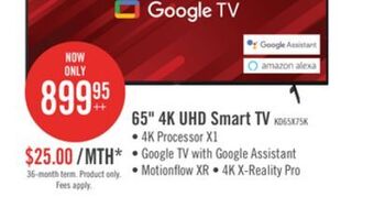 The Brick Sony bravia 65 x75k 4k hdr smart tv offer