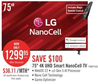 The Brick Lg 75 nanocell nano75 led 4k uhd smart webos tv - 75nano75uqa.acc offer