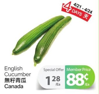 T&T Supermarket English cucumber offer