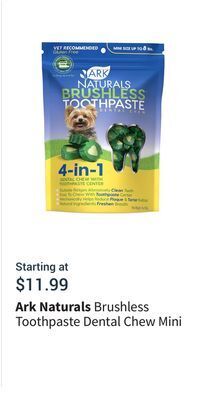 Petvalu Brushless toothpaste dental chew mini offer