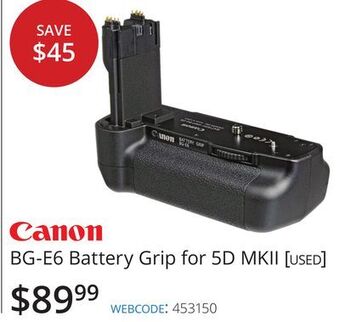 Vistek Canon bg-e6 battery grip for 5d mkii [used] offer