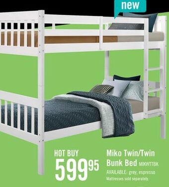 The Brick Miko twin open panel bunk bed grey offer