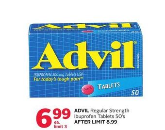 Rexall Advil regular strength ibuprofen tablets offer