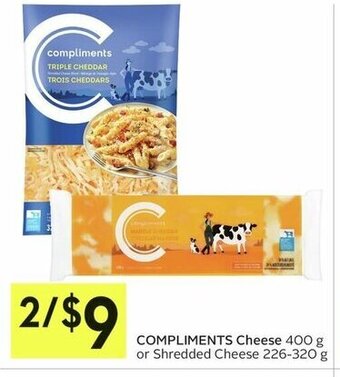 IGA COMPLIMENTS Cheese 400 g or Shredded Cheese 226-320 g offer
