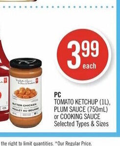 Shoppers Drug Mart PC cooking sauce offer
