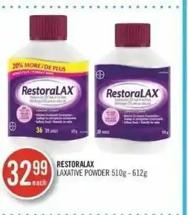 Shoppers Drug Mart Restoralax laxative powder 510g-612g offer