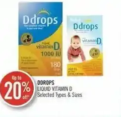 Shoppers Drug Mart Ddrops liquid vitamin vitamin D 1000 IU offer