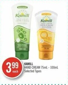 Shoppers Drug Mart Kamill hand cream 75ml-100ml offer