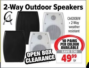 2001 Audio Video 2-way outdoor speakers offer
