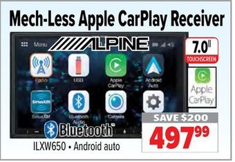 2001 Audio Video Alpine mech-less apple carplay receiver offer