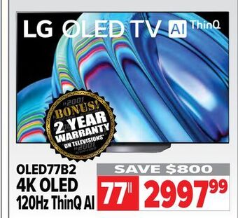 2001 Audio Video Lg 4k oled 120hz thinq ai tv offer
