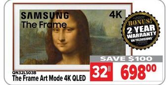 2001 Audio Video Samsung 32 the frame art mode 4k qled tv offer