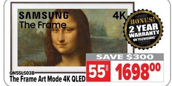 2001 Audio Video Samsung the frame art mode 4k qled offer