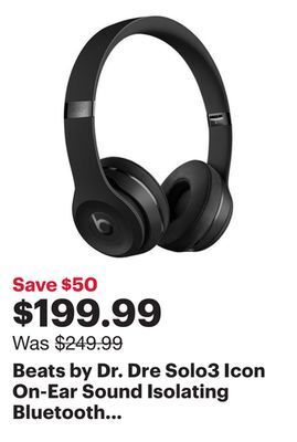 Best Buy Beats by dr. dre solo3 icon on-ear sound isolating bluetooth headphones - matte black offer