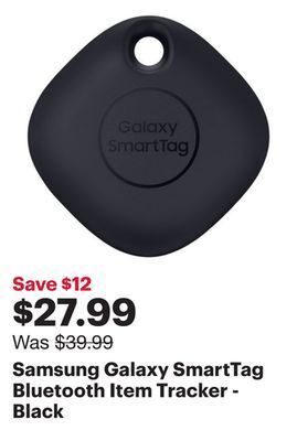 Best Buy Samsung galaxy smarttag bluetooth item tracker - black offer
