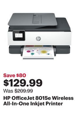 Best Buy Hp officejet 8015e wireless all-in-one inkjet printer offer