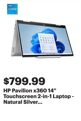 Best Buy Hp pavilion x360 14 touchscreen 2-in-1 laptop - natural silver (intel core i5-1235u/512gb ssd/8gb ram/windows 11) offer