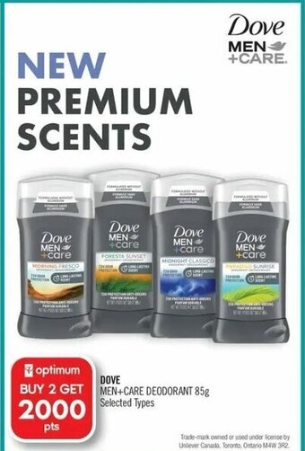 Shoppers Drug Mart Dove men+ care deodorant 85g offer