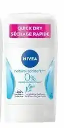 Shoppers Drug Mart Nivea natural comfort 0% aluminum deodorant (52g) offer