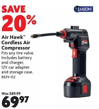 Home Hardware Air hawk cordless air compressor offer