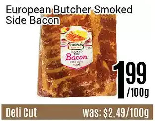 Nations Fresh Foods European butcher smoked side bacon offer