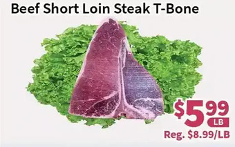 Blue Sky Supermarket Beef short loin steak t-bone offer