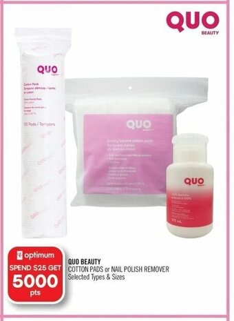 Shoppers Drug Mart Quo Beauty cotton pads or nail polish remover offer