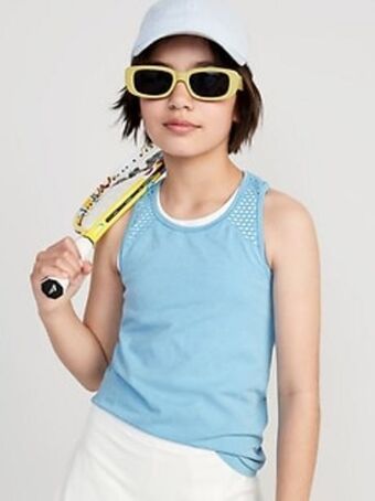 Old Navy Seamless rib-knit racerback performance tank top for girls offer