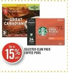 Shoppers Drug Mart Selected club pack coffee pods offer