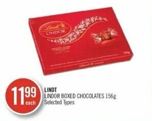 Shoppers Drug Mart Lindt lindor boxed chocolates 156g offer