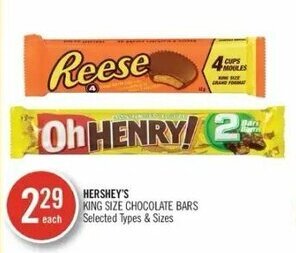 Shoppers Drug Mart Hershey's king size chocolate bars offer