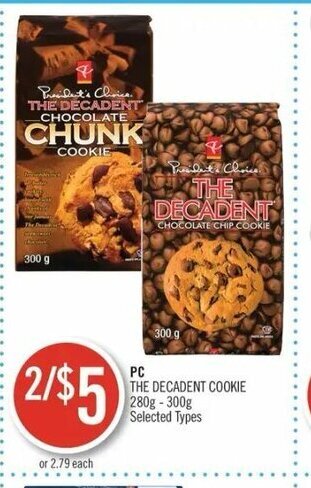 Shoppers Drug Mart PC the decadent cookie 280g - 300g offer