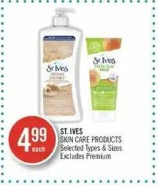 Shoppers Drug Mart St. Ives skin care products offer