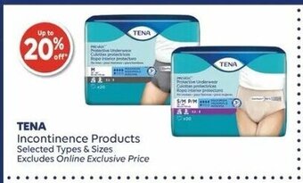 Shoppers Drug Mart Tena incontinence products offer