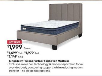 Sleep Country Kingsdown® silent partner fairhaven mattress offer