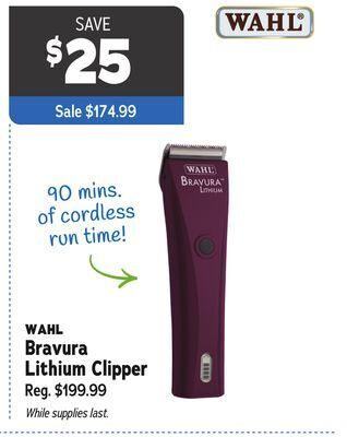 Ren’s Pets Depot Wahl bravura lithium clipper offer