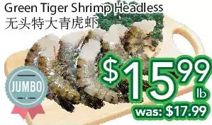Ample Food Market Green tiger shrimp headless offer