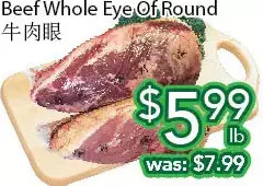 Ample Food Market Beef whole eye of round offer