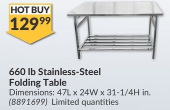 Princess Auto Stainless-steel folding table offer