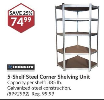 Princess Auto 5-shelf steel corner shelving unit offer