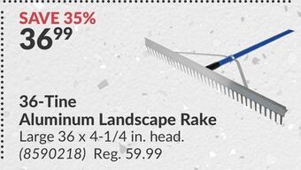 Princess Auto 36-tine aluminum landscape rake offer