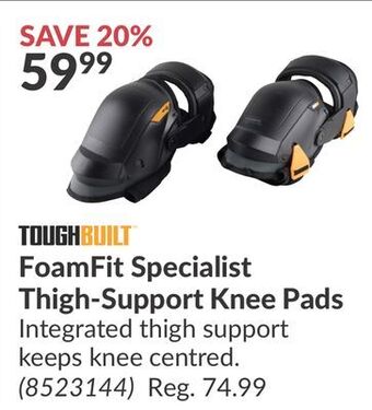 Princess Auto Foamfit specialist thigh-support knee pads offer
