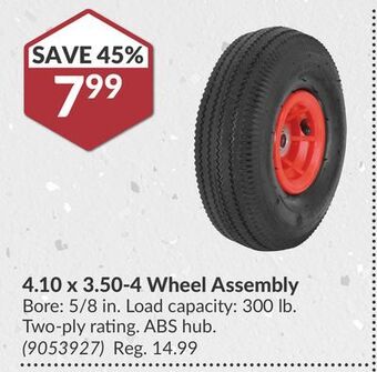 Princess Auto 4 10 x 3.50-4 wheel assembly offer