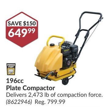 Princess Auto 196cc plate compactor offer