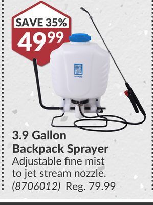 Princess Auto 3.9 gallon backpack sprayer offer